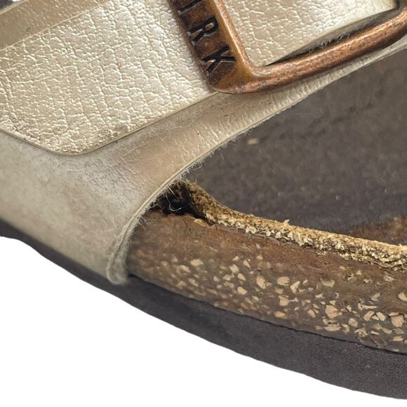 Birkenstock Mayari Pearl White Toe Thing Strappy Sandals Size 38 / 7-7.5 - Picture 2 of 10